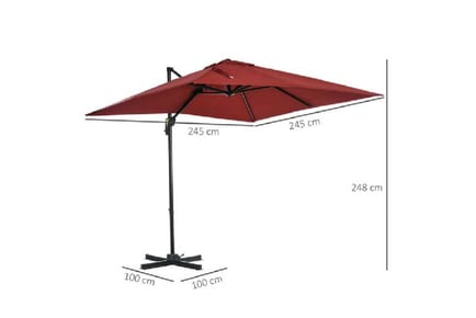 Outsunny 2.5 x 2.5m Patio Parasol