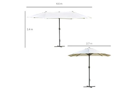 Outsunny 4.6m Double-Sided Parasol