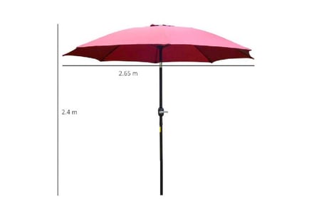 Outsunny 2.6M Parasol - Red