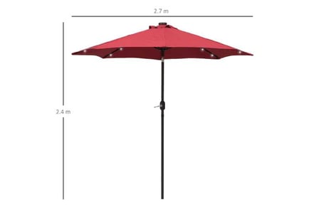 Outsunny 24 LED Solar Powered Parasol