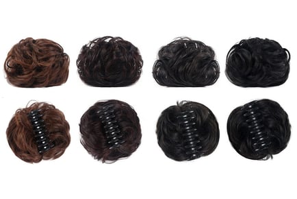 Short Body Wave Synthetic Hair Buns with Claw Wig - 4 Colours