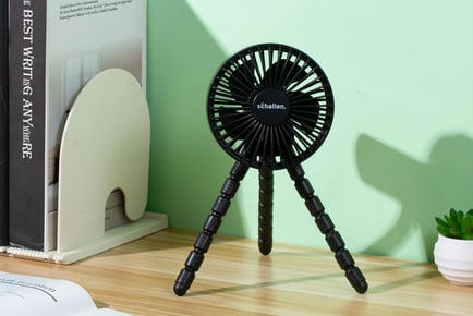 Lightweight Flexible Tripod Fan - Black, White, Grey, Pink, Blue or Green!