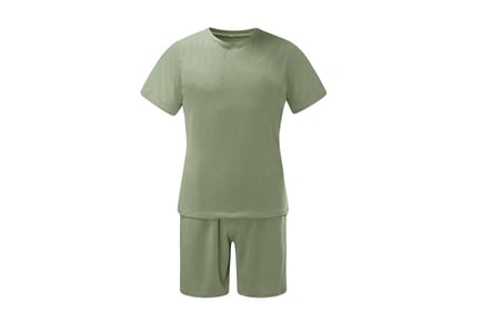Men's Solid Colour T-shirt & Shorts Set - 5 Colours