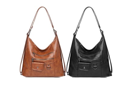 PU Leather Handbag - Black Or Brown