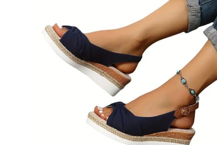 Women's Bowknot Wedge Espadrilles