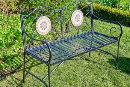 Sunflower Mosaic Garden Bench