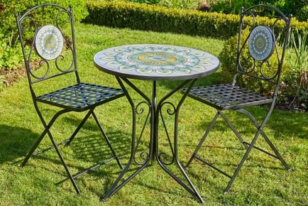 Bistro Outdoor Garden Furniture Set with Hampshire, Sunflower, & Fenton Designs!