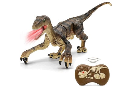 Walking & Roaring Remote Controlled Velociraptor Dinosaur Toy