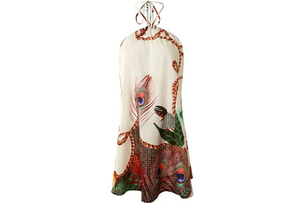 Women's Summer Print Halter Mini Dress - 6 Designs