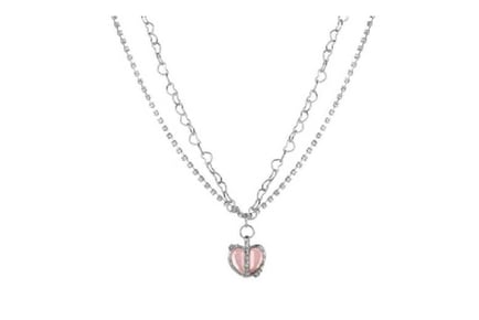 Twin Necklace with Heart Pendant