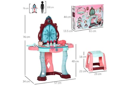 HOMCOM 31 PCS Kids Dressing Table Set