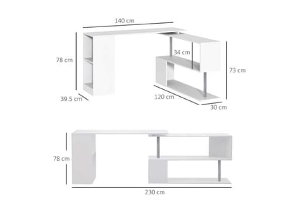 HOMCOM 360 Degree Rotating Corner Desk