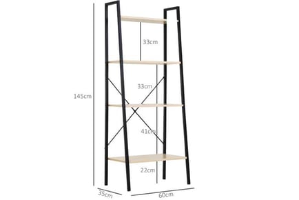HOMCOM 4-Tier Vintage Ladder Shelf