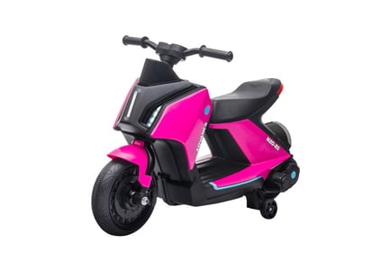 HOMCOM Kids 6V Electric Motorbike w/ Lights & Music, 2-4Y, Pink