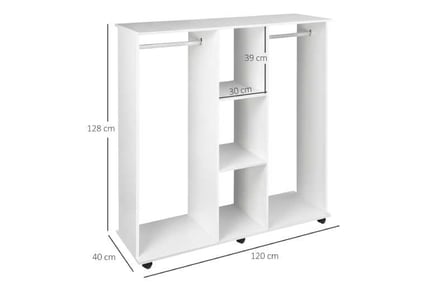 HOMCOM Double Mobile Open Wardrobe