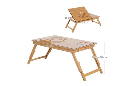 HOMCOM Foldable Desk Portable Bamboo