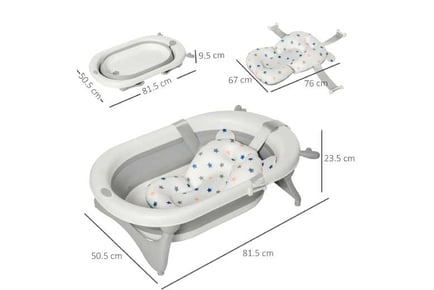 HOMCOM Foldable Portable Baby Bathtub