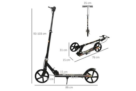 HOMCOM Kids Scooter Foldable