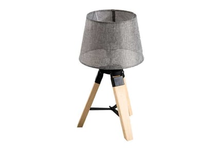 HOMCOM Wooden Tripod Table Lamp