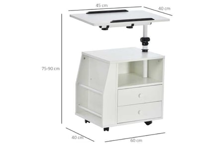 HOMCOM Functional Swivel Bedside Table