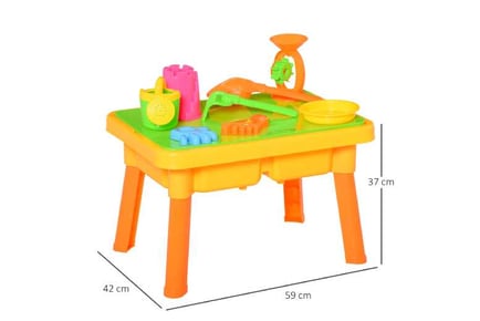 HOMCOM Sand & Water Table Beach Toy Set