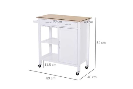 HOMCOM Kitchen Storage Trolley