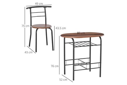 HOMCOM MDF Bar Stool and Table Set