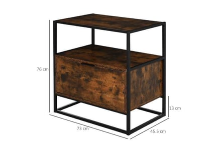 HOMCOM Industrial-Style Side Table