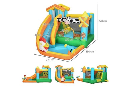 Outsunny Farm Style Inflatable Castle