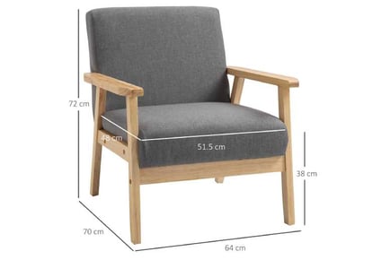HOMCOM Minimalistic Chair Wood Frame