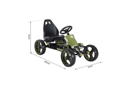 HOMCOM Kids Pedal Go Kart w/ Braking System, Adjustable Seat, Green