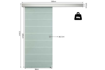 HOMCOM Tempered Glass Barn Door Kit