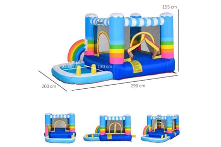 Outsunny Kids Rainbow Bouncy Castle
