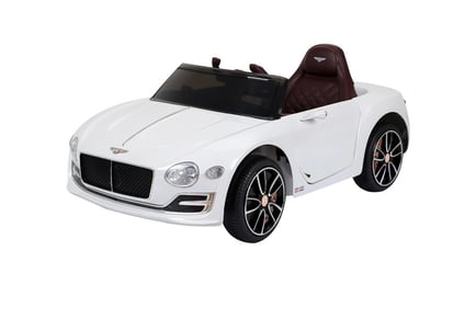 Bentley Style Kids Electric Ride-on Car W/ LED Lights-White