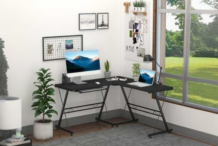 HOMCOM Office Gaming L Shaped Desk