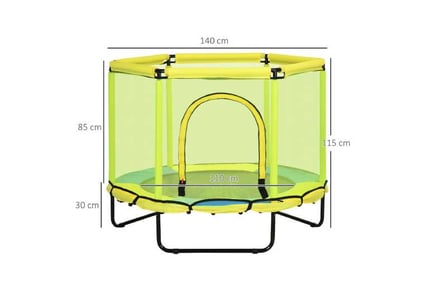 ZONEKIZ 140 cm Kids Trampoline - Yellow