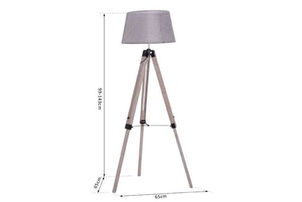 HOMCOM Wooden Adjustable Tripod Lamp