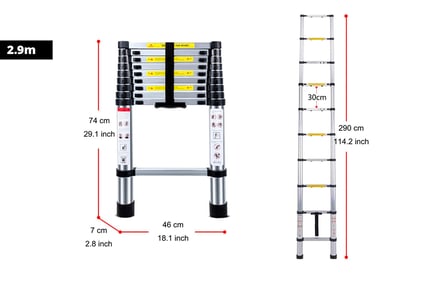 Telescopic ladder, 3.8m