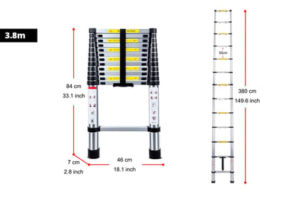 Telescopic ladder, 3.8m