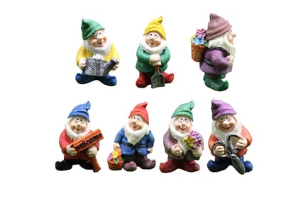 Mini Garden Gnome Statue Set - Seven Piece!