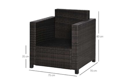 Outsunny Rattan Armchair w/ Cushion