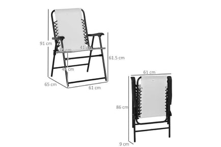 Outsunny Patio Folding Chair Set