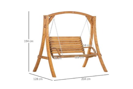 Outsunny Outdoor Wooden Swing Bench Seat