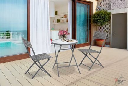 Outsunny Patio Rattan Wicker Bistro Set