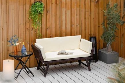 Outsunny Rattan Folding Daybed
