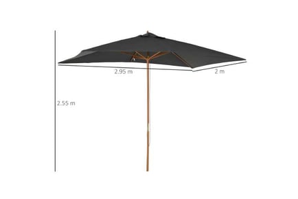 Outsunny 2 x Wooden Garden Parasol