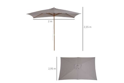 Outsunny 2 x Wooden Parasol