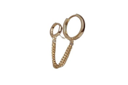Double Piercing Tassel Hoop Earrings - Gold or Silver!