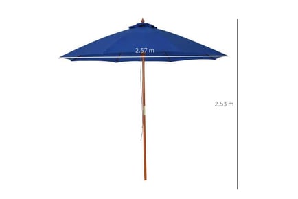 Outsunny 2.5m Wooden Garden Parasol