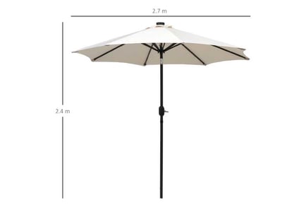 Outsunny 24 LED Solar Powered Parasol